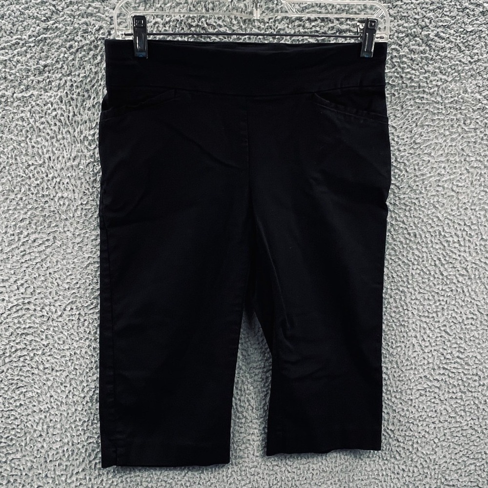 Chicos Womens Perfect Stretch‎ Crop Pants XS Black Pull On Casual Work Travel